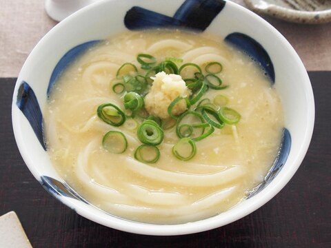 レンジ1回で！ポカポカしょうがのとろたまうどん